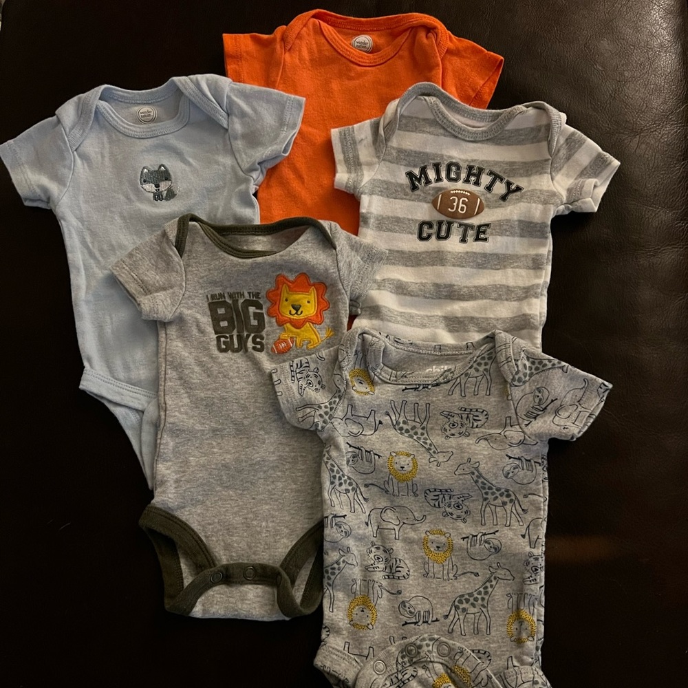 A bundle of baby onesies